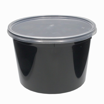 Банка 500 мл (d112) Универсал  без замка черная с прозрачной крышкой ВЗЛП