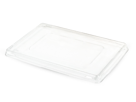 Крышка пластиковая плоская прямоуг для контейнера бумажного 500 мл 160х120