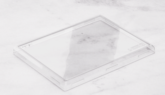 Крышка пластиковая плоская прямоуг для контейнера бумажного 500 мл 160х120